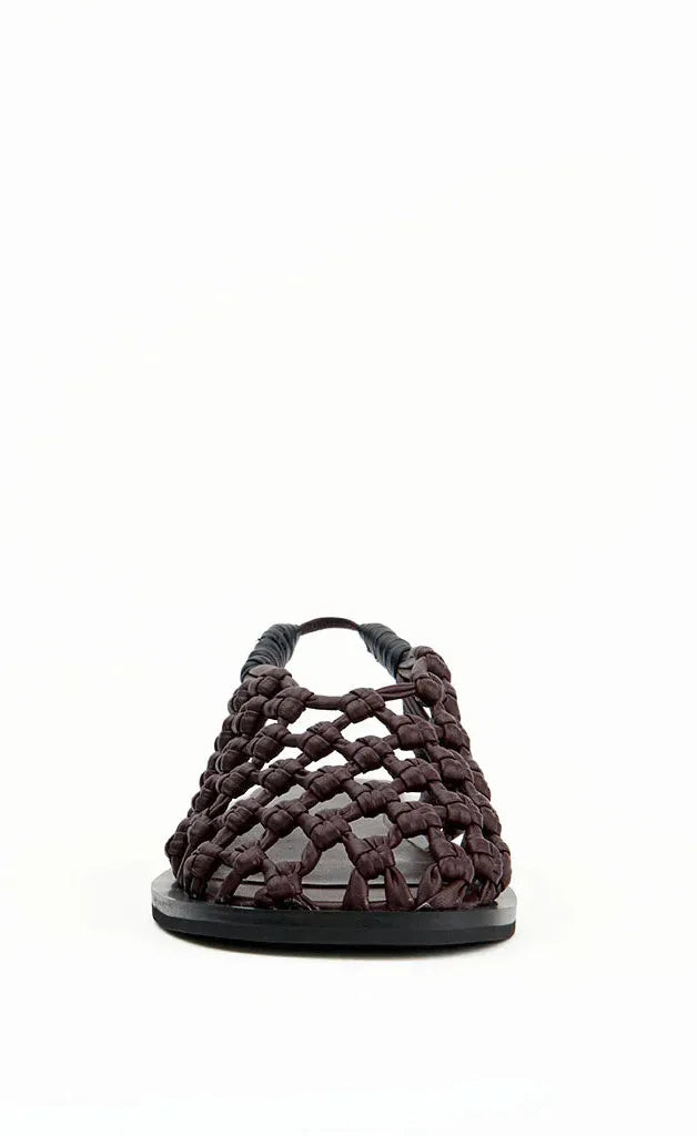 Elki - Leather Woven Sandal - Choc