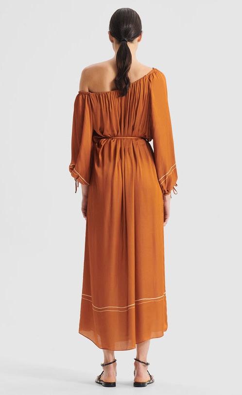 Aries One Shoulder Dress - Spice