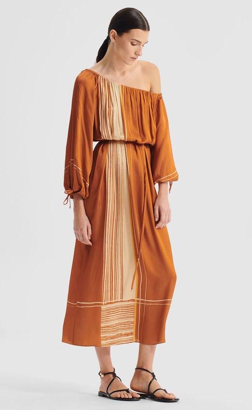 Aries One Shoulder Dress - Spice