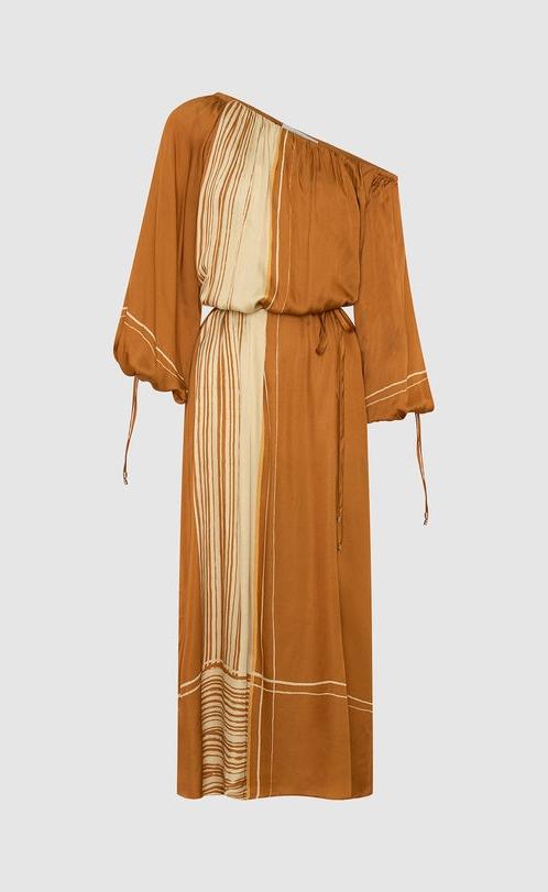 Aries One Shoulder Dress - Spice