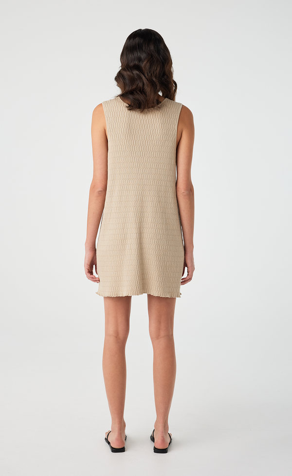 Jude A-line Knit Mini Dress - Taupe