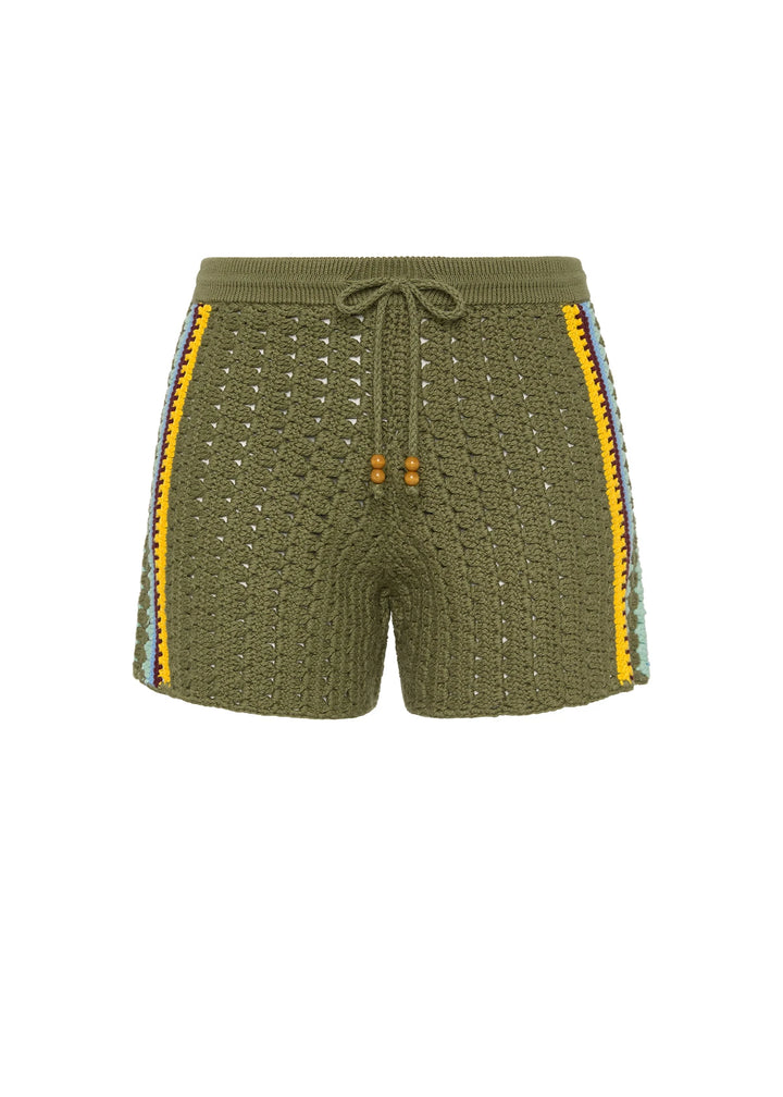 Brasilia Evie Crochet Short - Olive