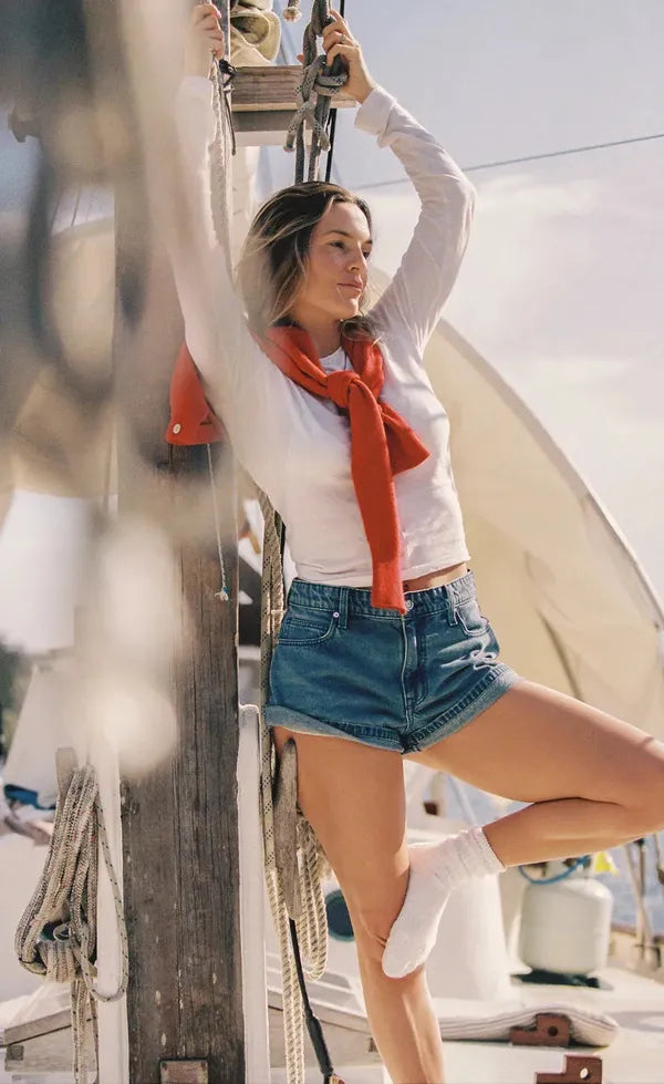 Ebony High-Rise Flared Short