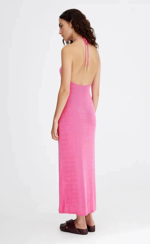 Millie Halter Dress - Pop Pink