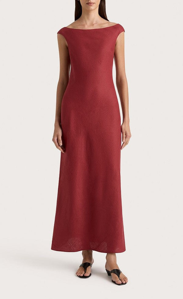 Ilride Midi Dress - Wine