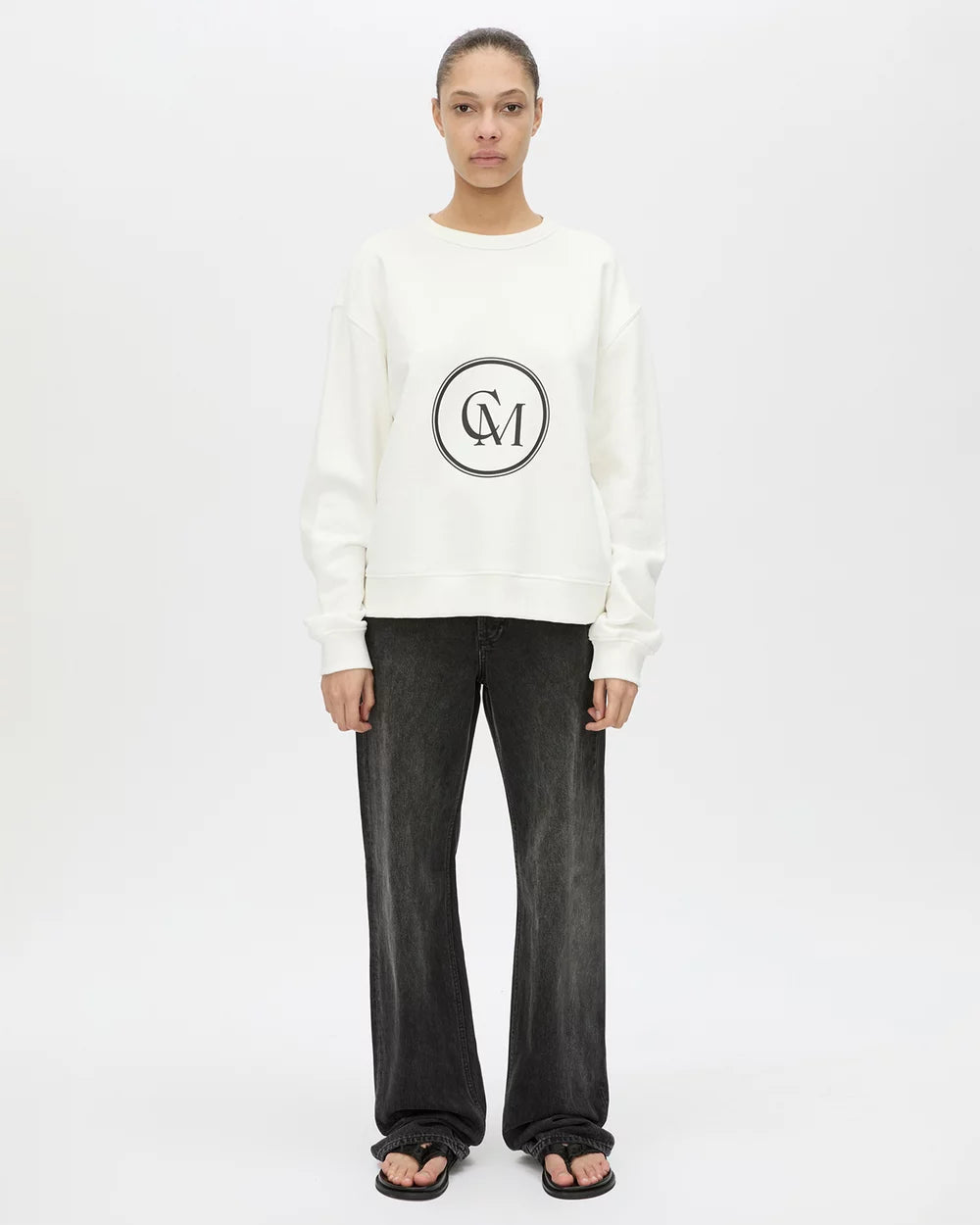 Bonnie Large Graphic Sweater - White