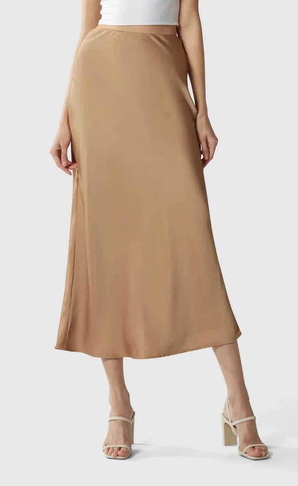 Dynasty Satin Skirt - Bronze