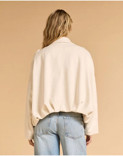 Faux Suede Bomber Jacket Stone