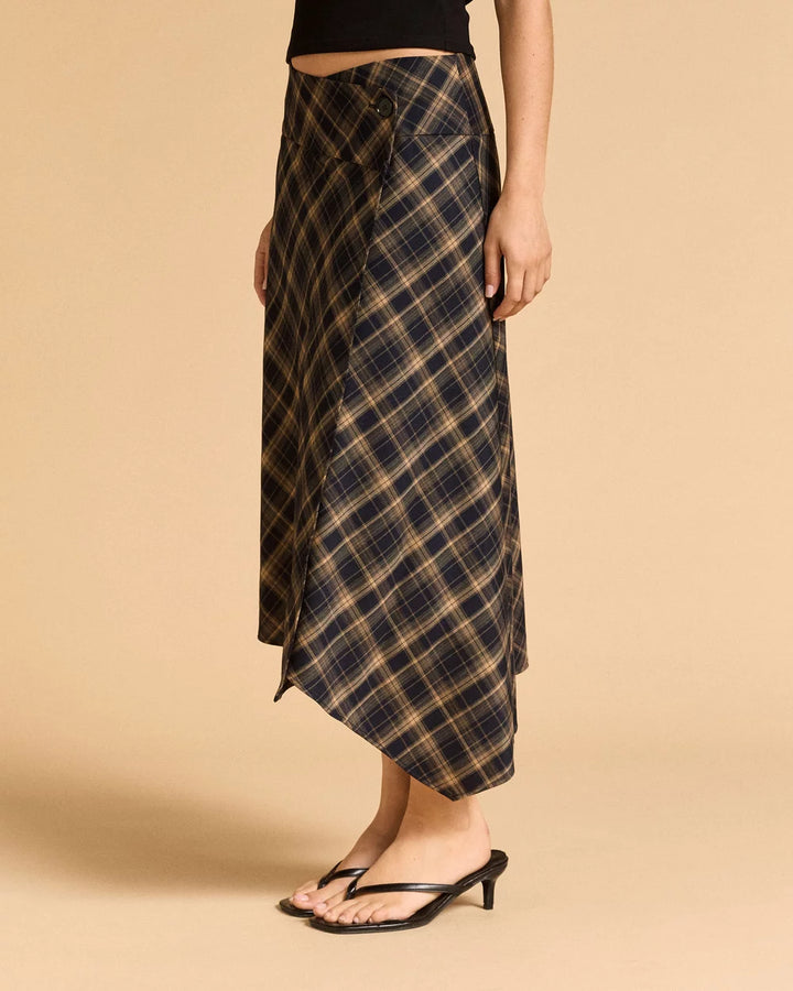 Wrap Plaid Skirt