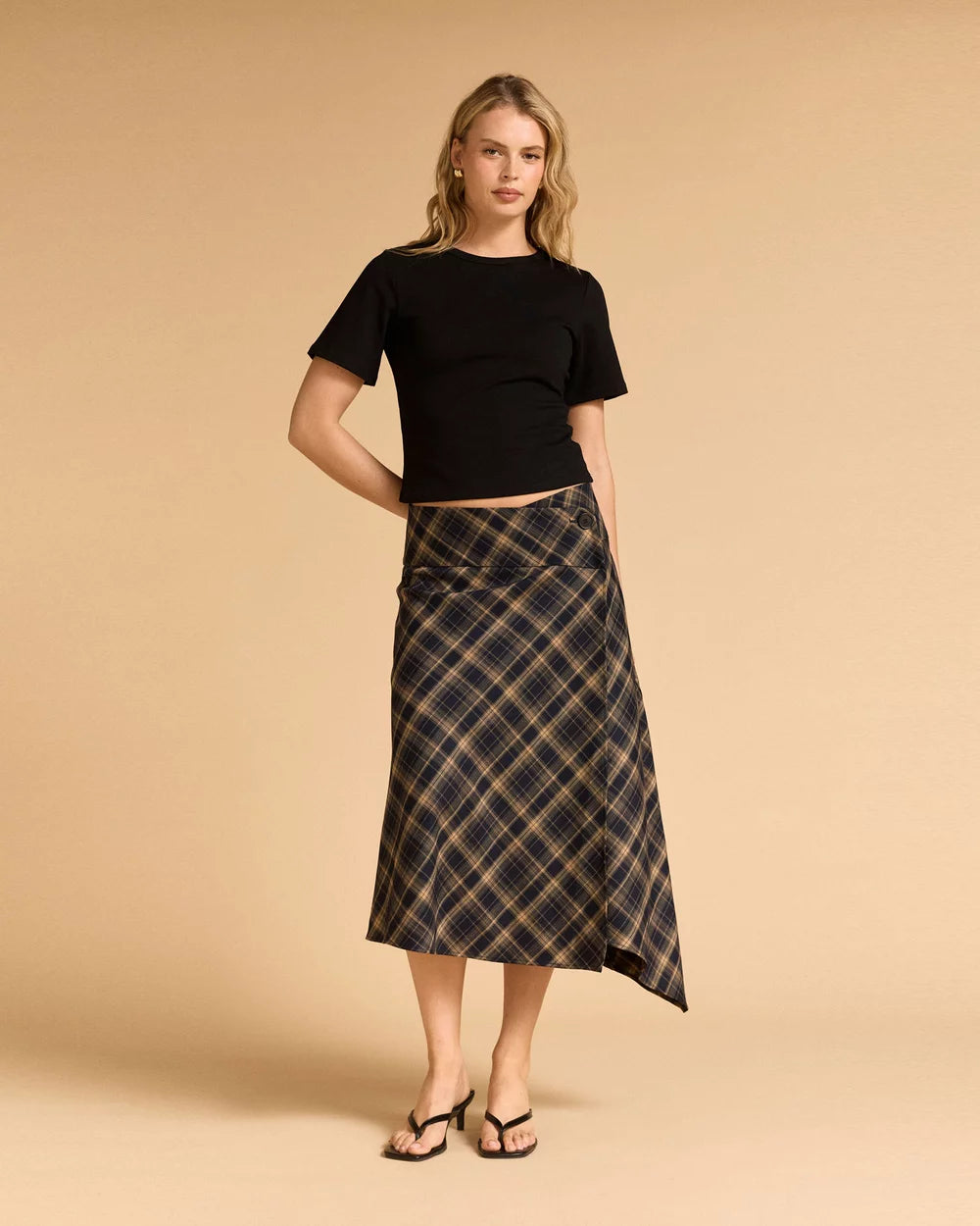 Wrap Plaid Skirt