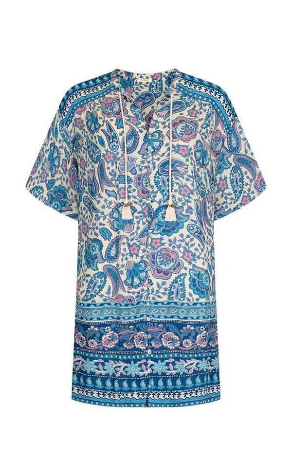 Marmont Flutter Tunic Dress - Lapis