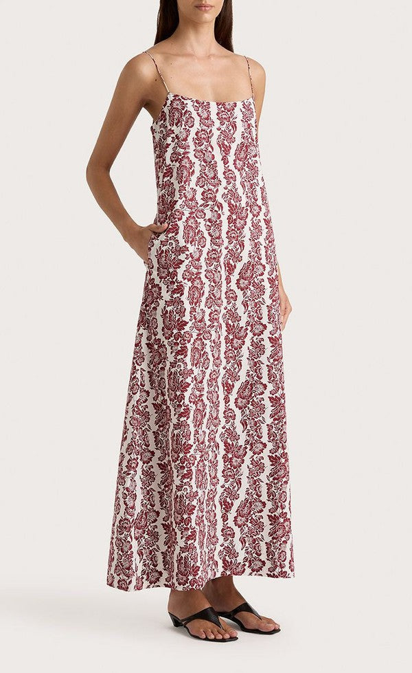 Alskar Maxi dress - Wine Floral