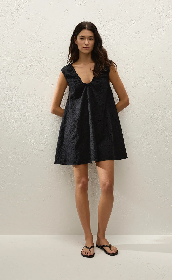 Juana Mini Dress Valentina Broderie Black