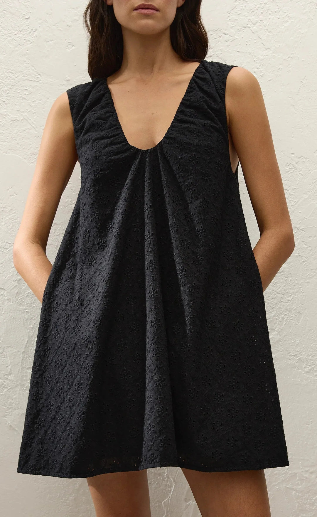 Juana Mini Dress Valentina Broderie Black