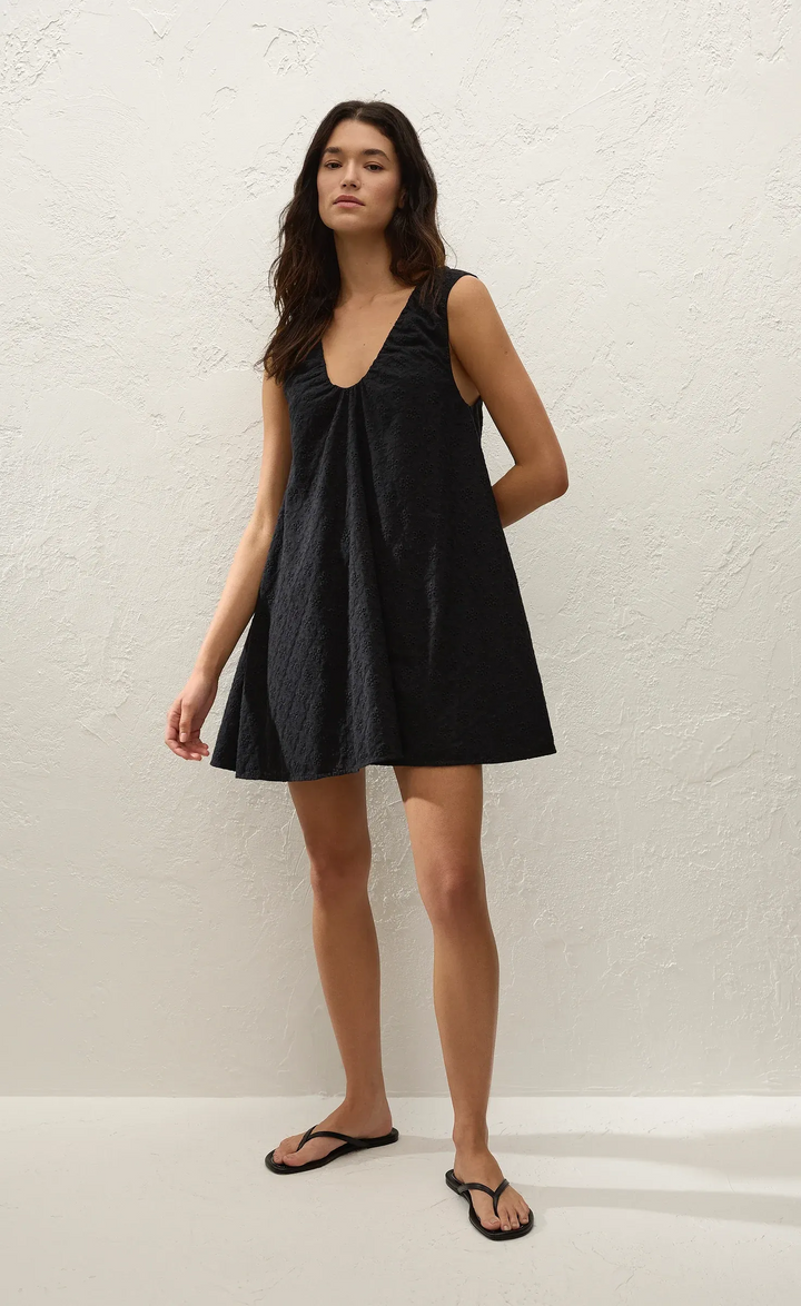 Juana Mini Dress Valentina Broderie Black