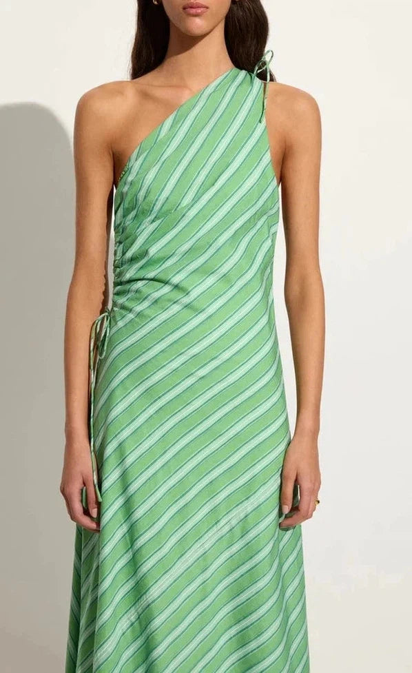 Laureles Maxi Dress - Akaia Stripe Green