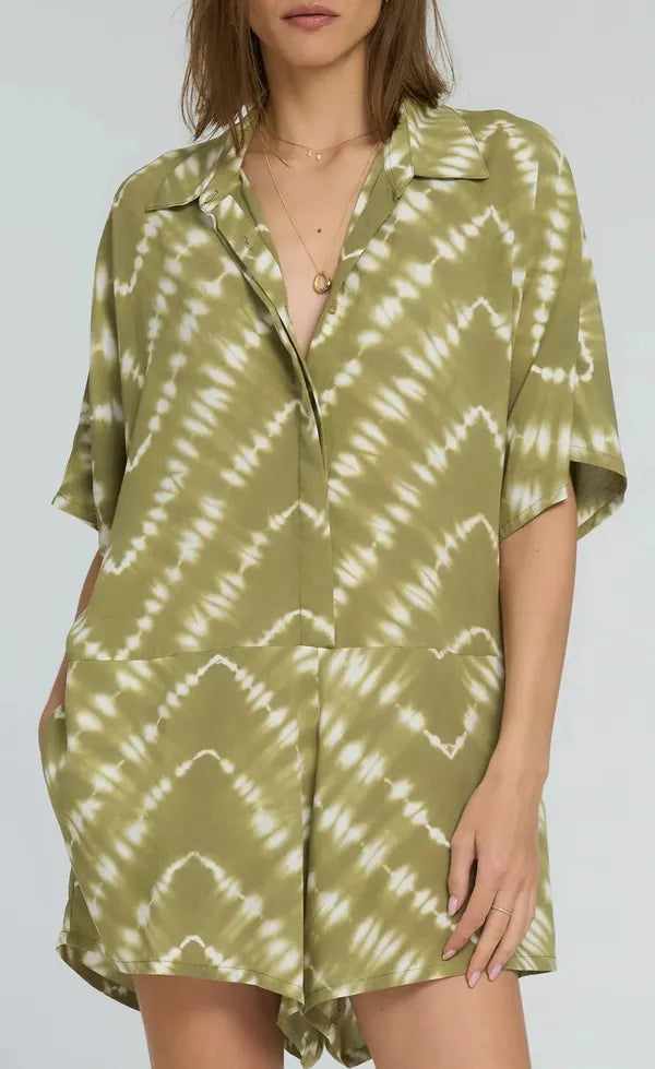 Del Rio Playsuit - Celestial Tie Dye/Matcha