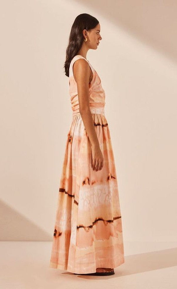 Larissa Asymmetrical Gathered Maxi Dress