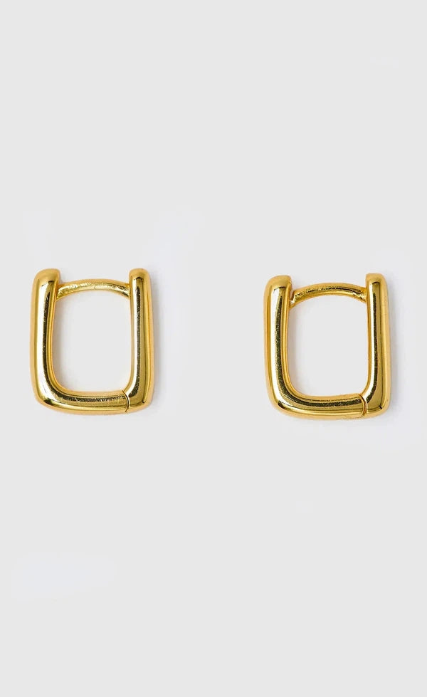 Mini Bloq Earrings - Gold