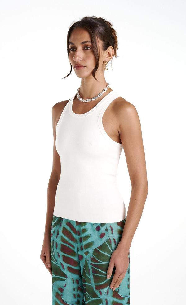 Knit Racer Top - Cream