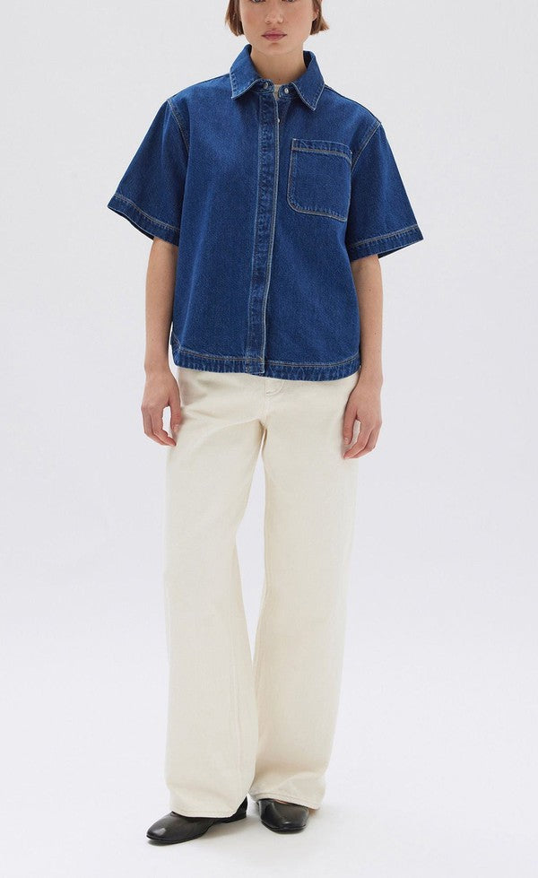 Marlow Boxy Denim Shirt - Heritage Blue