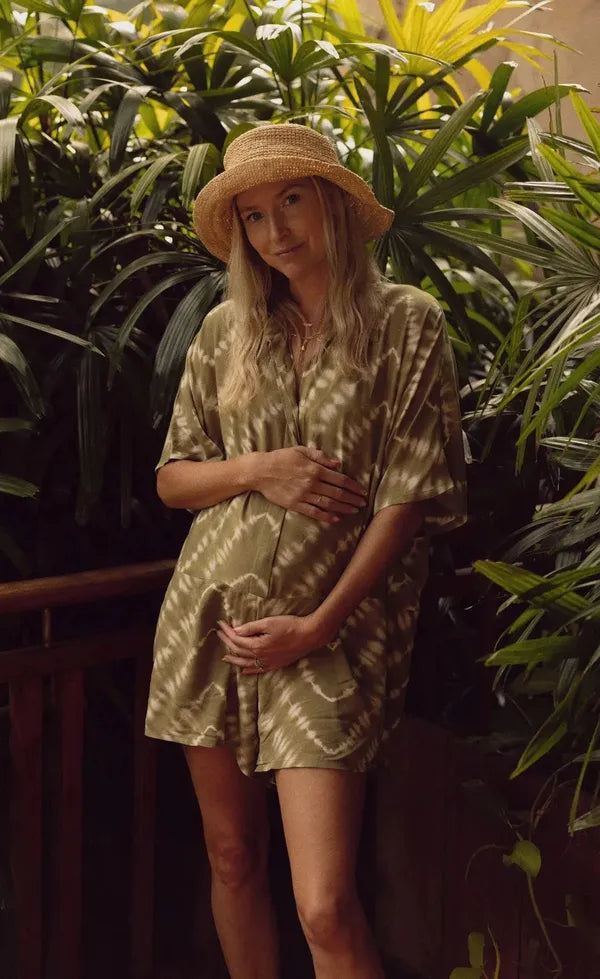 Del Rio Playsuit - Celestial Tie Dye/Matcha