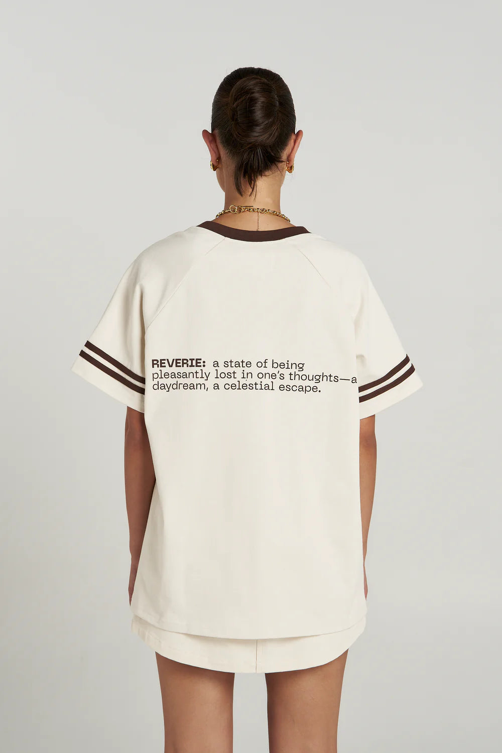 Reverie V Neck - Vanilla/Espresso