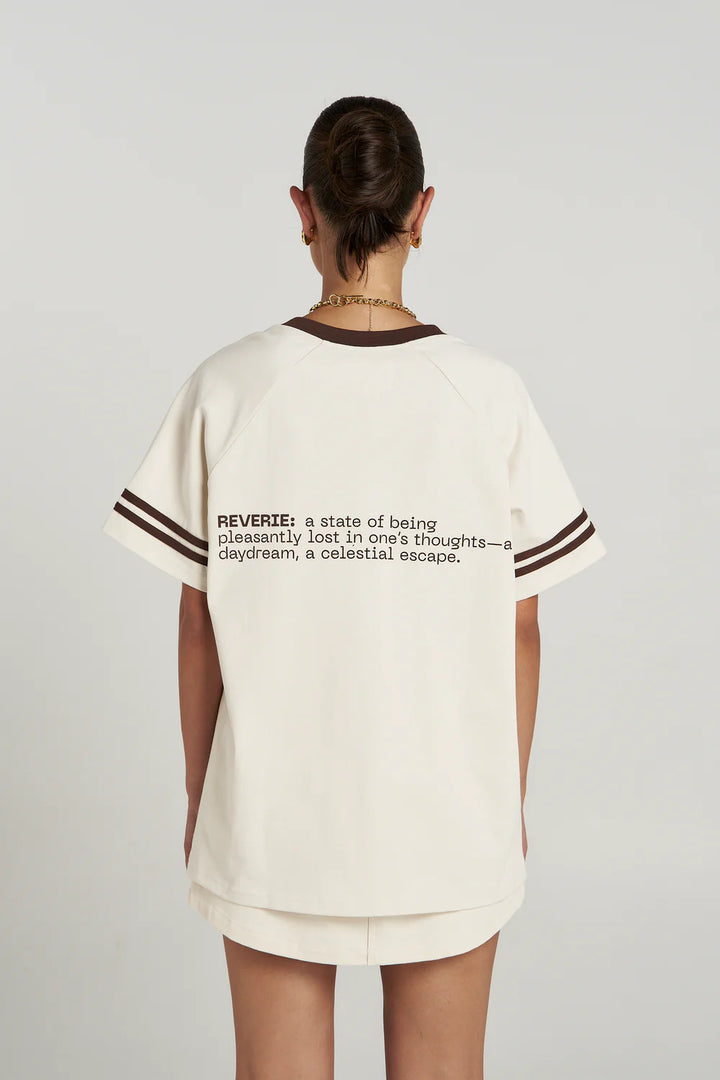 Reverie V Neck - Vanilla/Espresso
