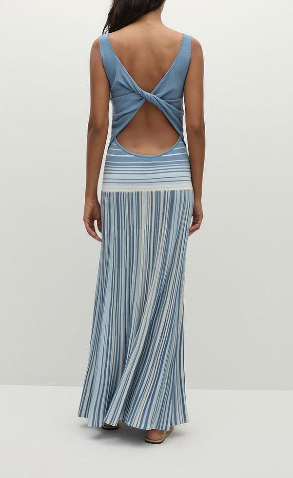 Xyla Maxi Dress -  Accordion Mineral Stripe