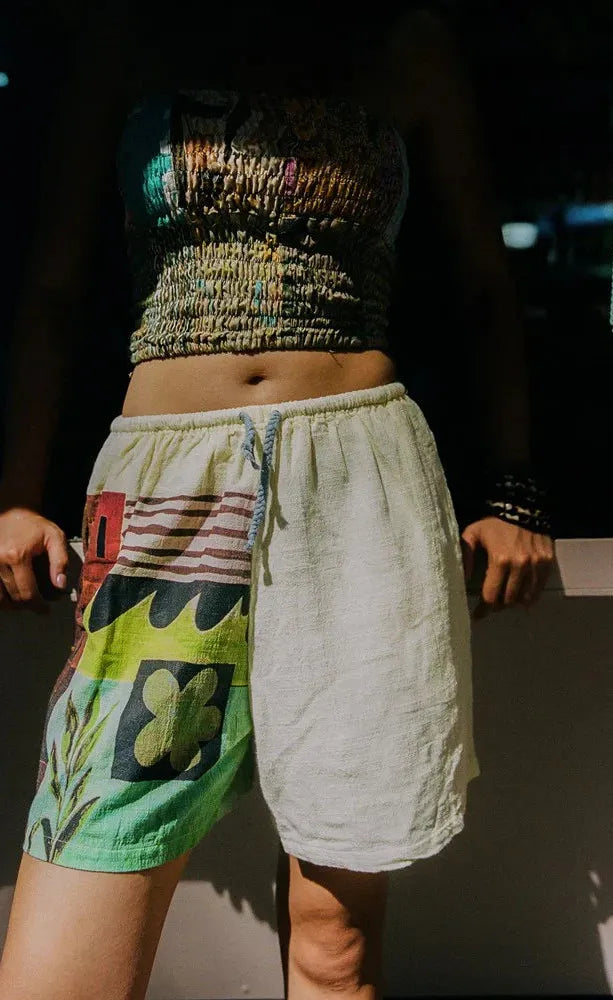 Spice Collage Riley Short - Yellow Multi