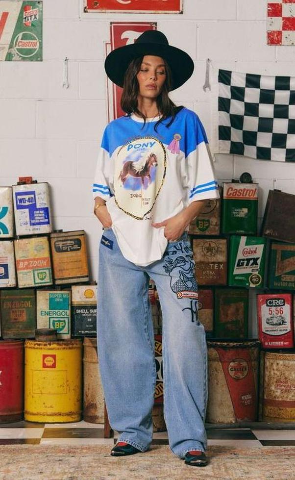 The Very Oversized Pony Club Tee - Blue PREORDER
