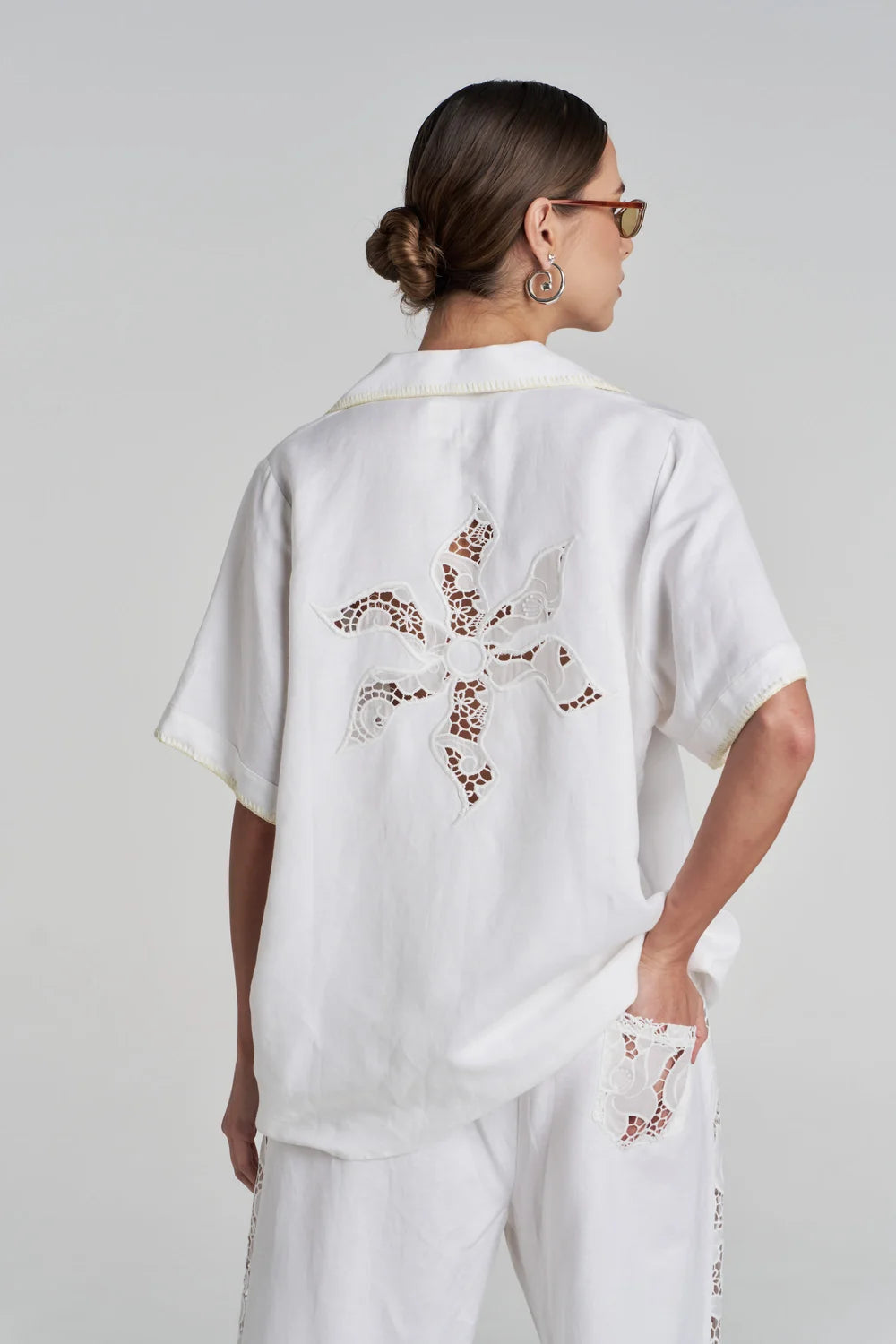 Relaxed Anglaise Pant - White