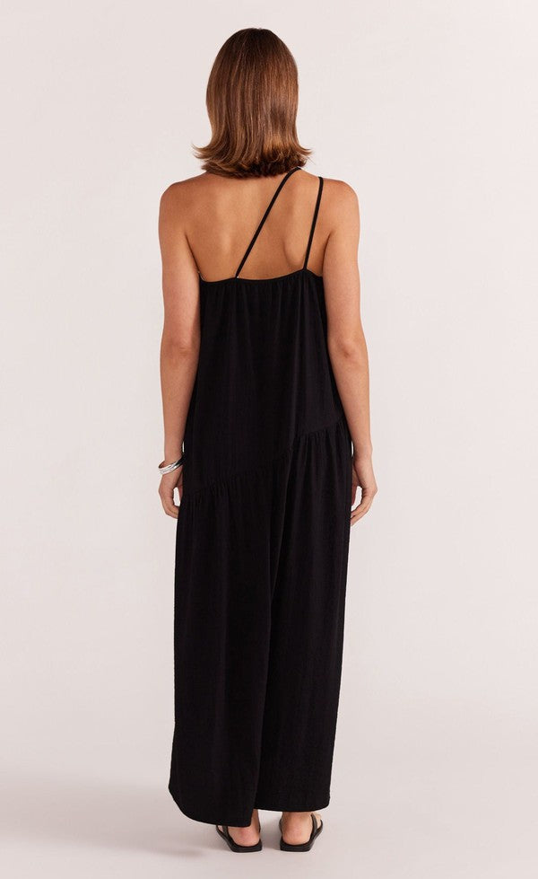 EVA ONE SHOULDER MAXI DRESS - BLACK