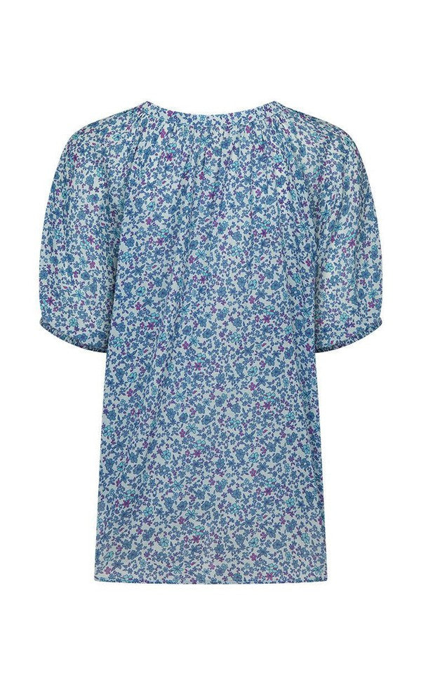 Love Jetty Short Sleeve Blouse - Blue Nirvana