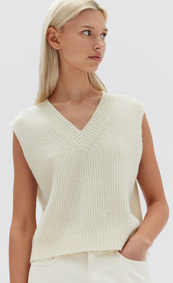 Nova Wool Knit Vest - Cream