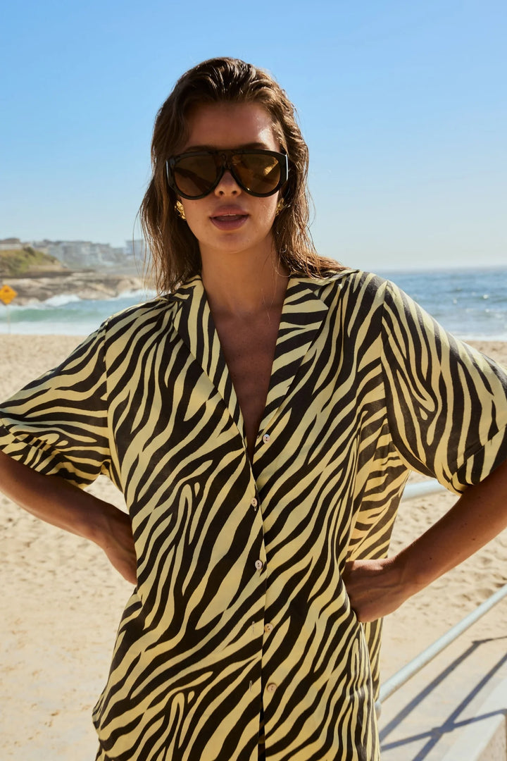 Button Up SS Shirt Zebra