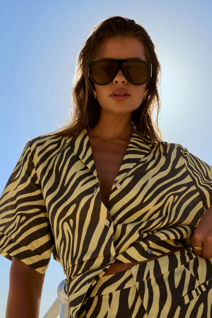 Button Up SS Shirt Zebra